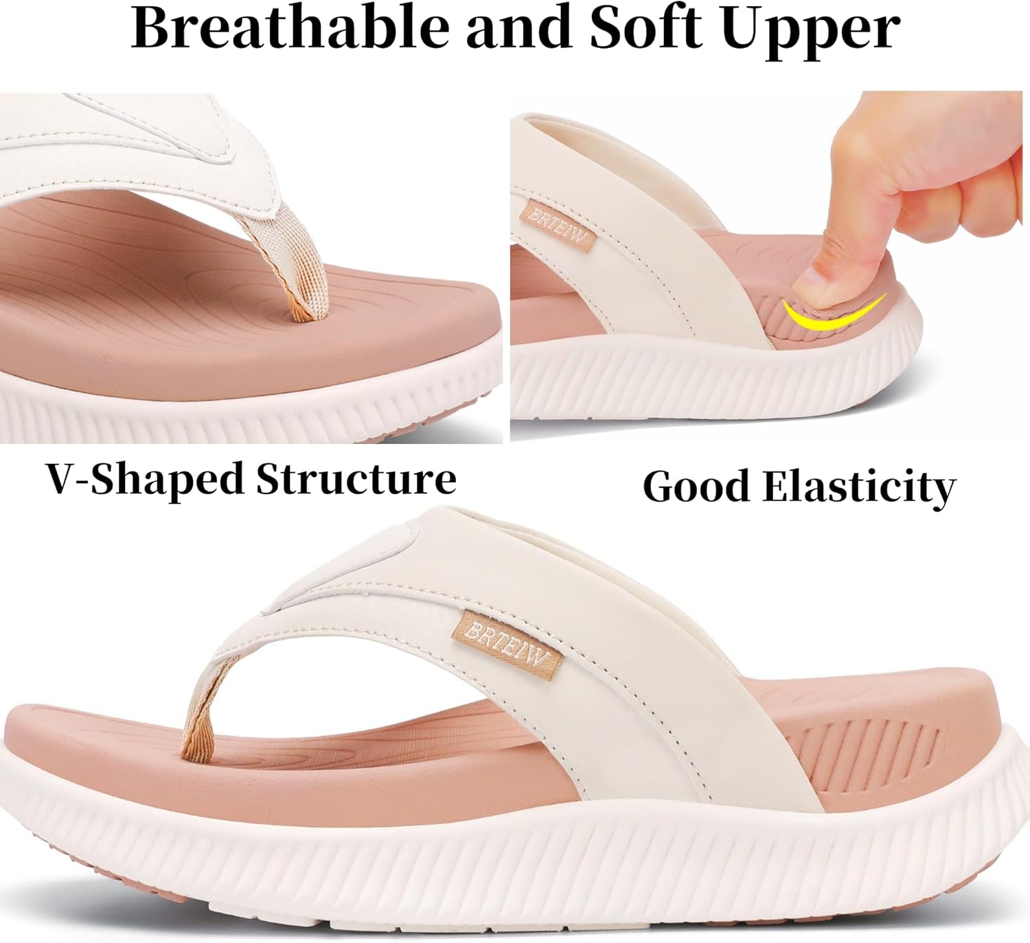 Women's Orthotic Cushion Flip Flops Recovery Walking Sandals with Plantar Fasciitis Arch Support Thick Yoga Mat Thong Sandals - Image 6