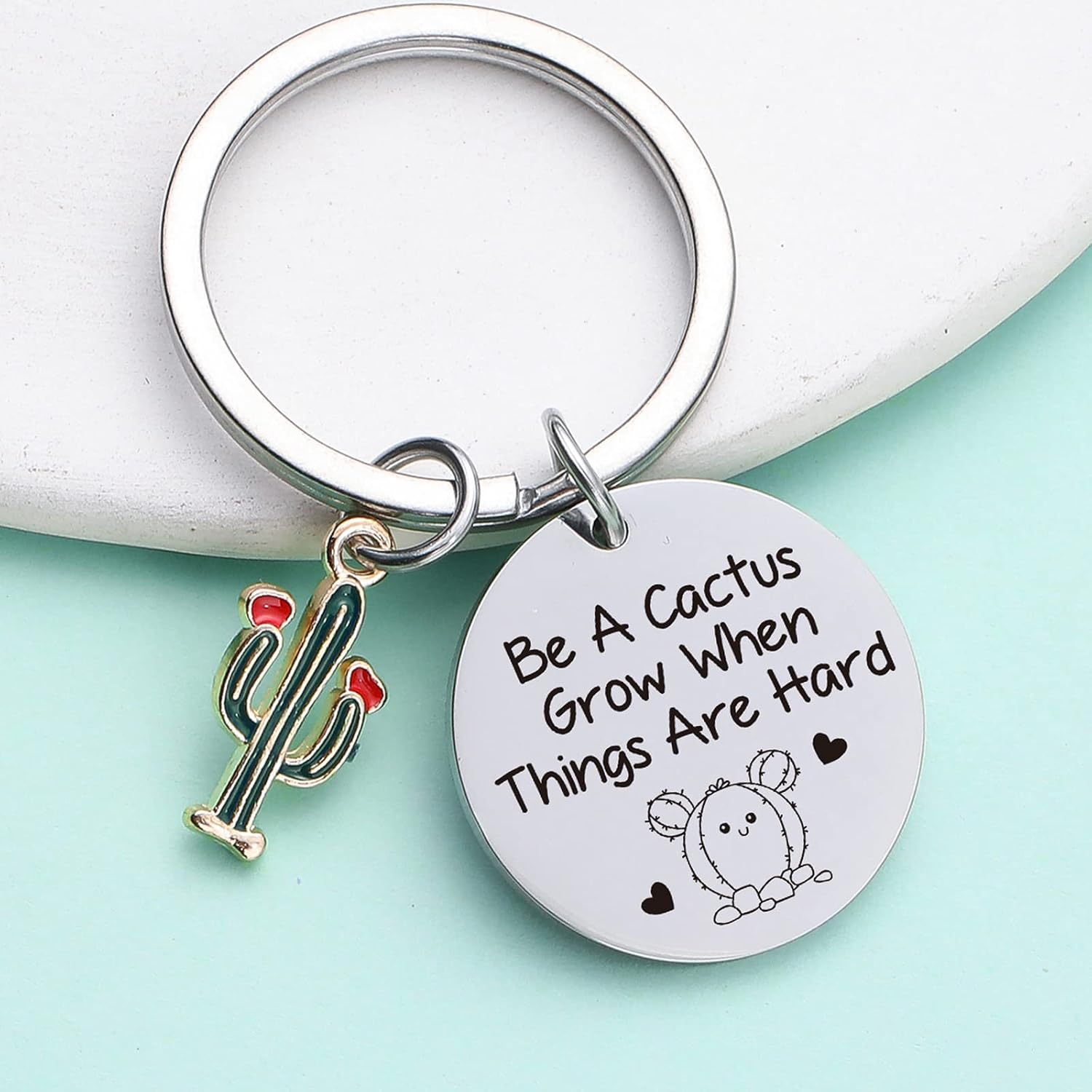 ZNOSVEI Bundle – 2 Items: Cactus Mom Keychain and Cactus Theme Keychain, Cactus Gifts For Women Cactus Motivational Jewelry Cacti Keyring, Cactus Plant Whisperer Jewelry For Succulent Lover Key Chain image 5