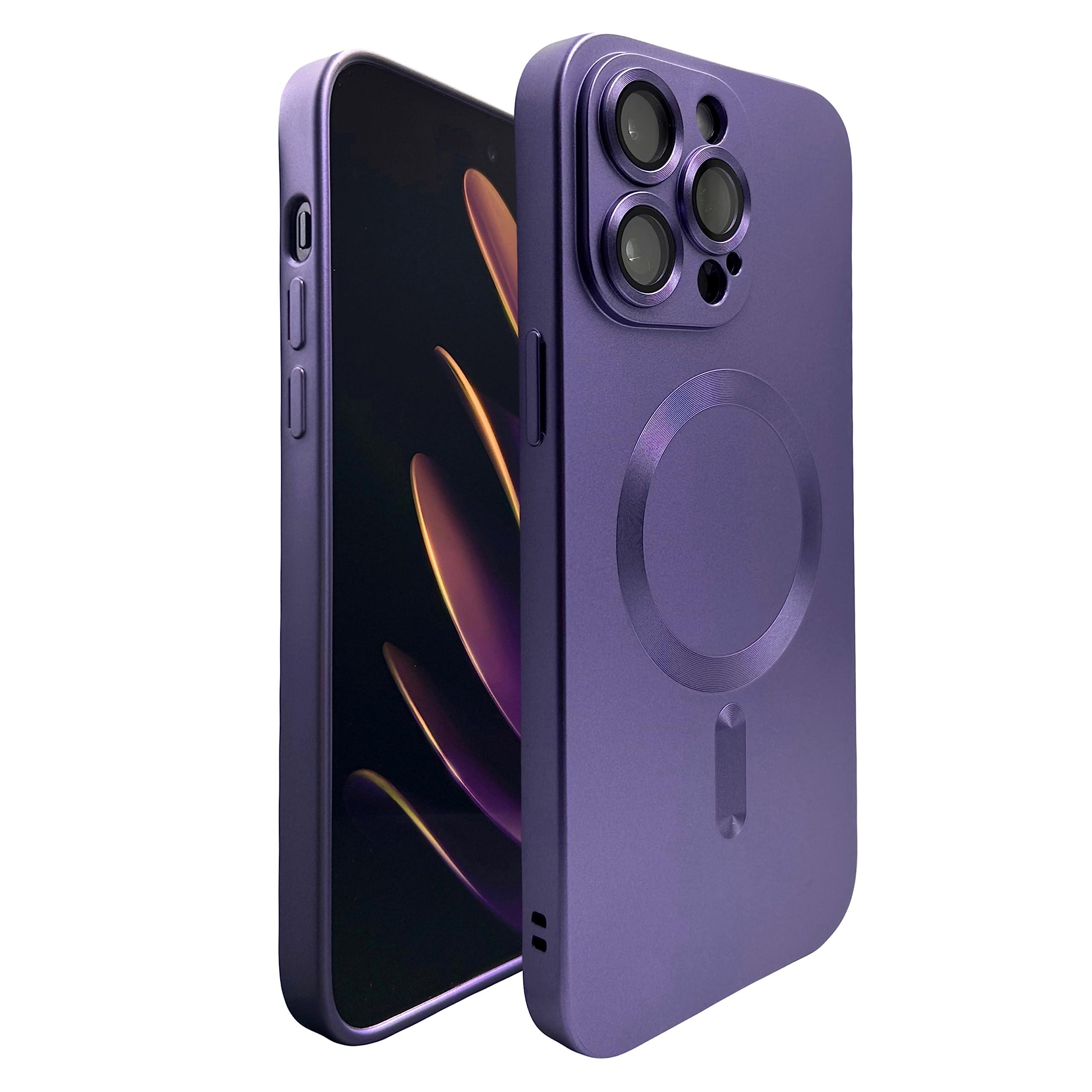 Magnetic Case for iPhone 14 Pro Max (Purple) - Luxury Matte Design, 8 Color Options, Shockproof, Waterproof, Thin, Full Protection, Camera Protector - Compatible with Magsafe - Style and Functionality