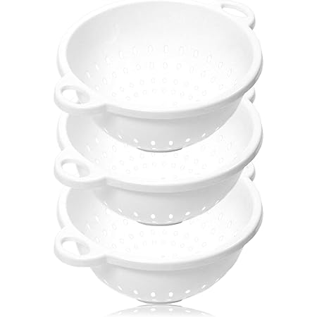 Chef Craft 5-Quart Colander 11" x 5" in Size, White, 3-Pack