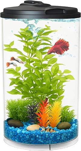 Miniatura 7 de Koller Products Juego de acuario AquaView 360 de plástico de 6 galones para peces tropicales, peces betta con iluminación LED y filtro de potencia