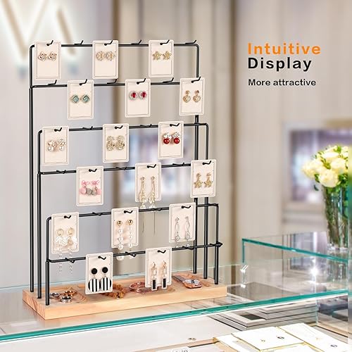 Miniatura 5 de Organizador para aretes, soporte para joyas, 36 ganchos para vender tarjetas de aretes, pulseras, llaveros, anillos, collares