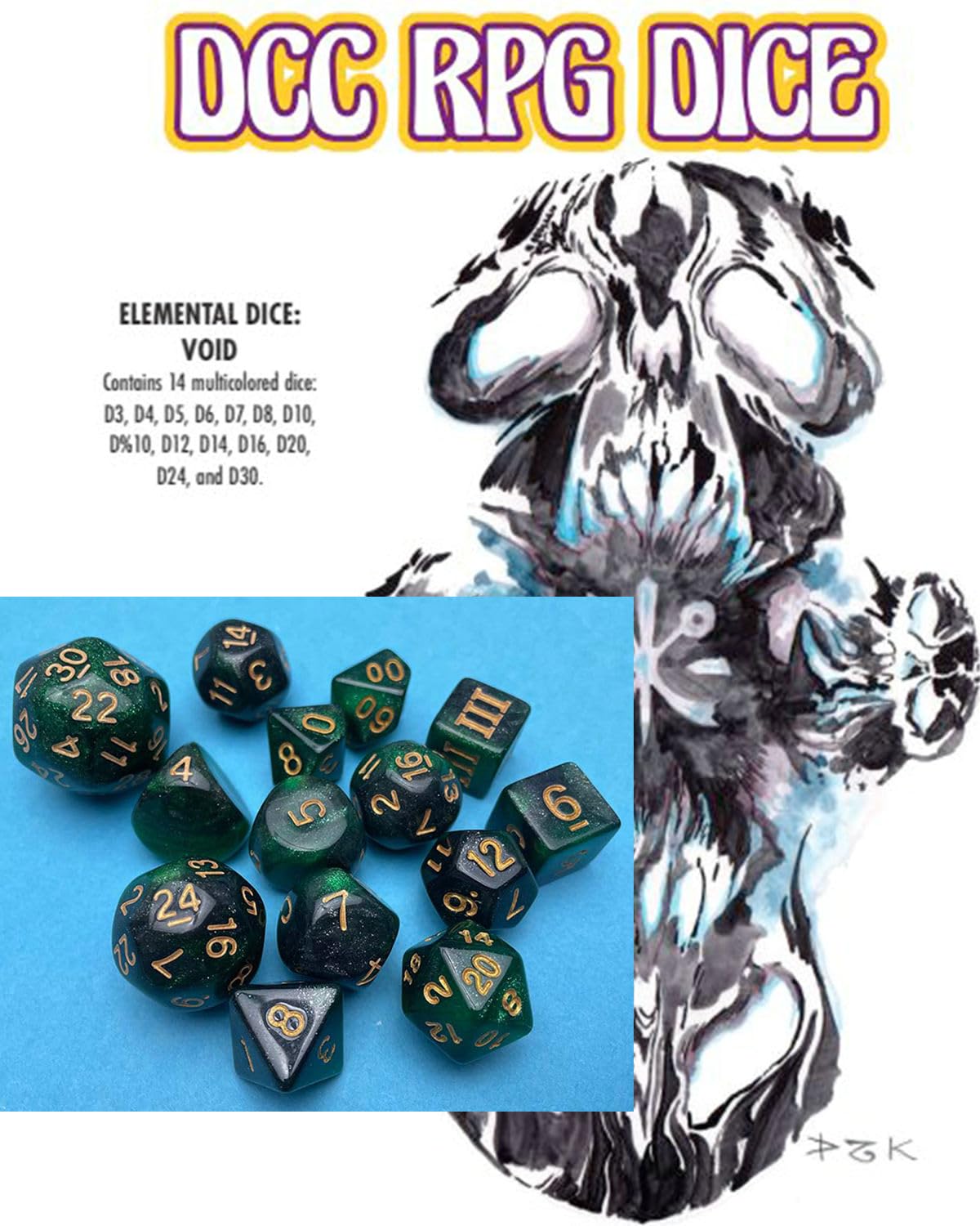 Dungeon Crawl Classics RPG Dice Set Elemental Dice Void