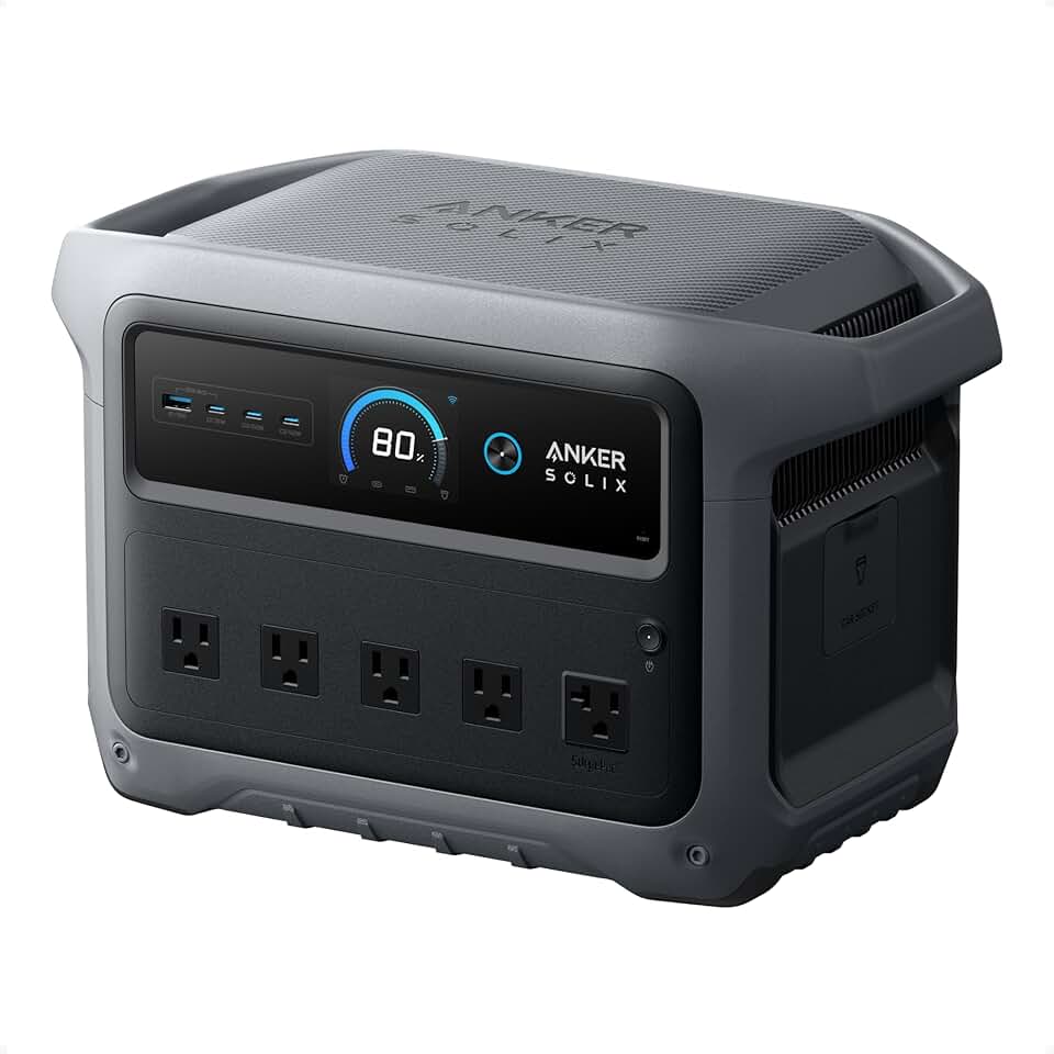 Anker SOLIX C1000 Gen 2 Portable Power Station, 1,024Wh, 2,000W, Camping | 1,024Wh LiFePO4 Battery, Full Charge in 49 Min, 2,000W Solar Generator (Peak 3,000W) for UPS, Outdoor and Emergency Use ECOLOGO