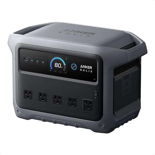 Anker SOLIX C1000 Gen 2 Portable Power Station, 2,000W (Peak 3,000W) Solar Generator, Full Charge in 49 Min, 1,024Wh LiFePO4 Battery for Home Backup, Power Outages, and Camping (Optional Solar Panel) ECOLOGO