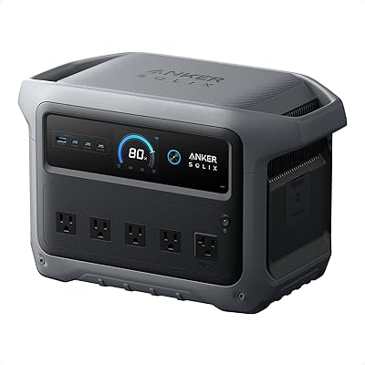 Anker SOLIX C1000 Gen 2 Portable Power Station with 200W Solar Panel, 2,000W (Peak 3,000W) Solar Generator, Full Charge in 49 Min, 1,024Wh LiFePO4 Battery for Home Backup, Power Outages, and Camping