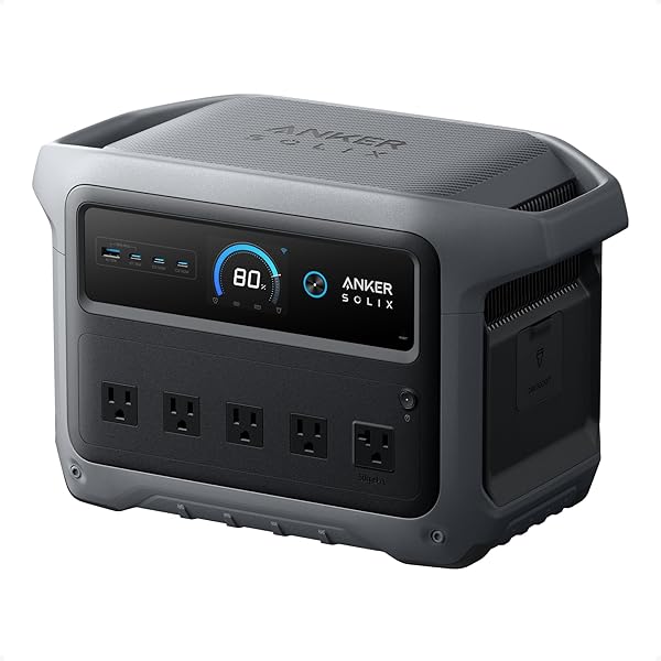 Anker SOLIX C1000 Gen 2 Portable Power Station with 200W Solar Panel, 2,000W (Peak 3,000W) Solar Generator, Full Charge in 49 Min, 1,024Wh LiFePO4 Battery for Home Backup, Power Outages, and Camping