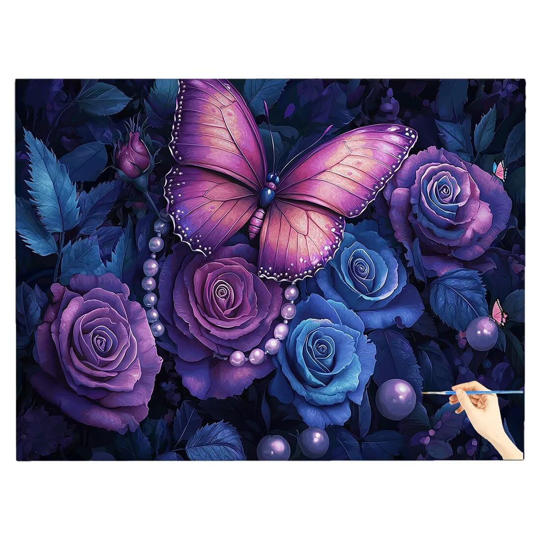 Malowanie według numerów dla dorosłych motyl malowanie według liczb dla dorosłych różowe malowanie według liczb dorosłych dzieci, DIY Paint by Numbers z pędzlami Pigment Oryginalne prezenty dla kobiet