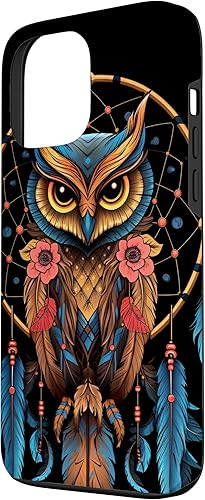 Miniatura 2 de Funda para iPhone 13 Pro Max Owl Dreamcatcher nativo americano plumas tribales