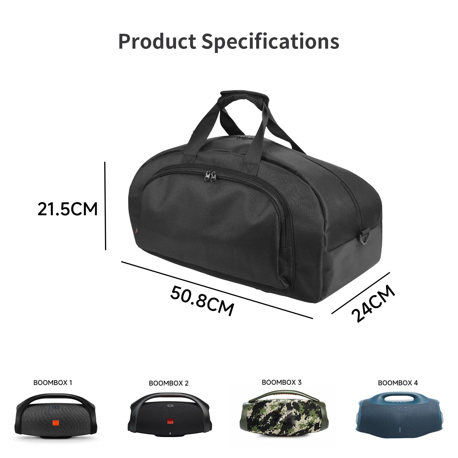 Zaino per altoparlante esterno per JBL Boombox 4, borsa da trasporto compatibile con JBL Boombox 3/2/1, borsa da viaggio portatile con tracolla