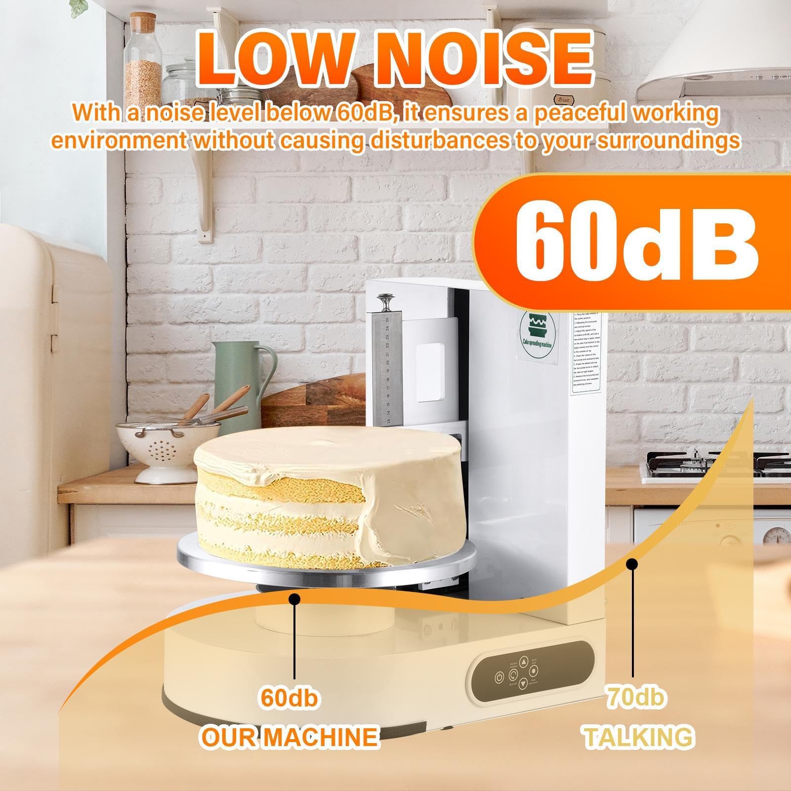 Macchina automatica per glassare torte, 200 W, 300 giri/min, con spatola per crema e piatto girevole regolabile da 4 a 12 pollici, ideale per matrimoni e pasticcerie.