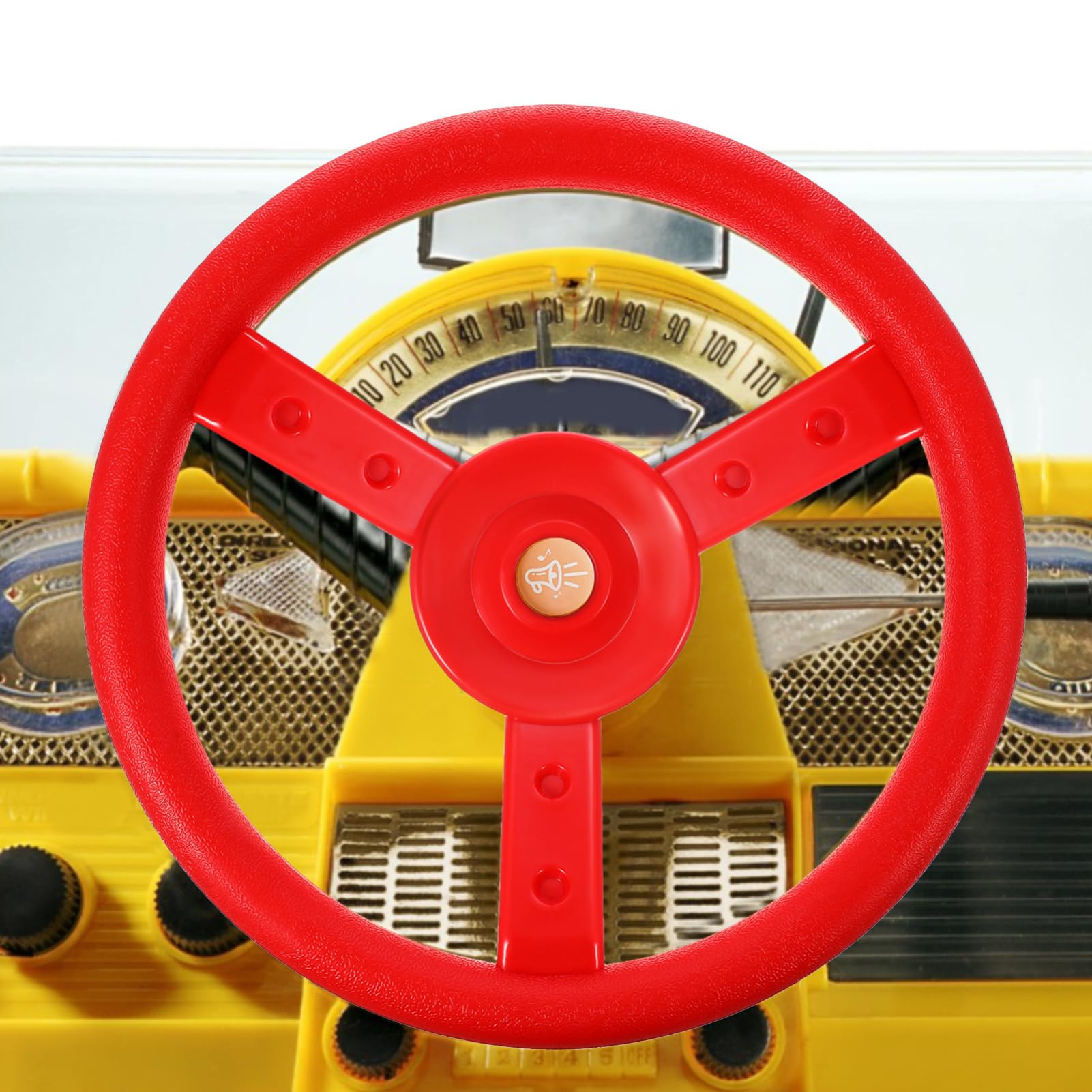 Toyvian Kids Steering Wheel Driving Toy for Pretend Play and Driving Simulation Durable Plastic Playground Accessory Easy Installation for Outdoor Garden and Indoor Playroom - Image 2
