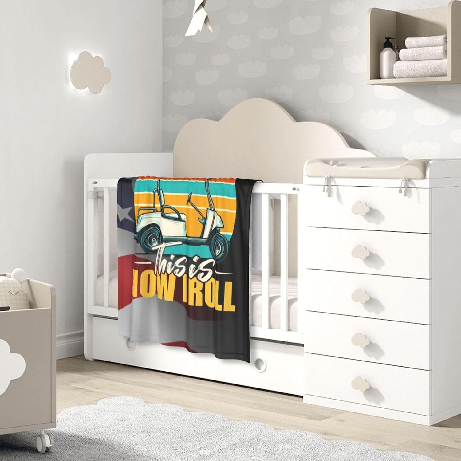 This is How I Roll Golf Cart 30x40 Inch Soft Blanket Cozy Stylish Safe for Baby in Comfort