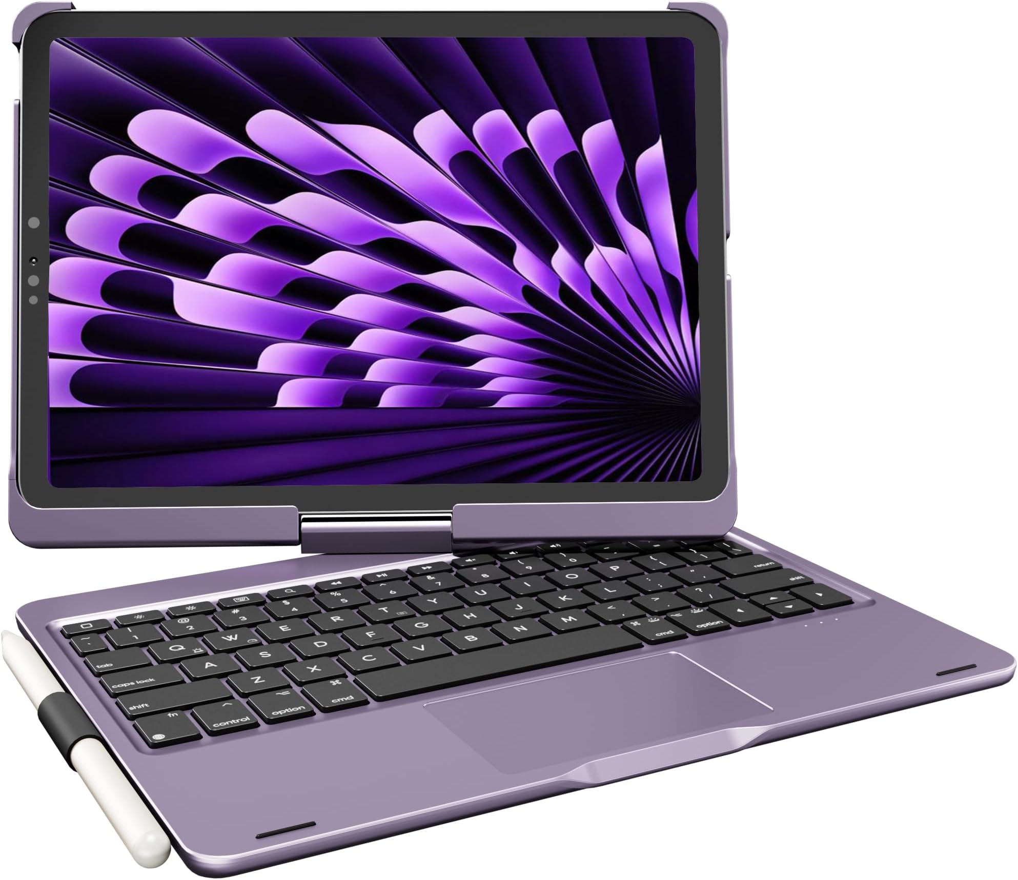 Keyboard Case for iPad 10th 11th a16 & iPad Air 11-inch M4 M3 M2 & Air 5th 4th & iPad Pro 11 (2022-2018): Wireless 360 Rotating, Trackpad Backlit Pencil Holder, Metallic Purple
