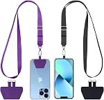 CACOE Phone Lanyard 2 Pcs Adjustable Neck Strap,4 Pcs Patches, Universal Crossbody Multifuctional Patch Polyester Cell Phone Lanyards Compatible with Most Smartphones | 2 Adjustable Neck Strap,4 Patches,Multifuctional Universal Crossbody Cell Phone L