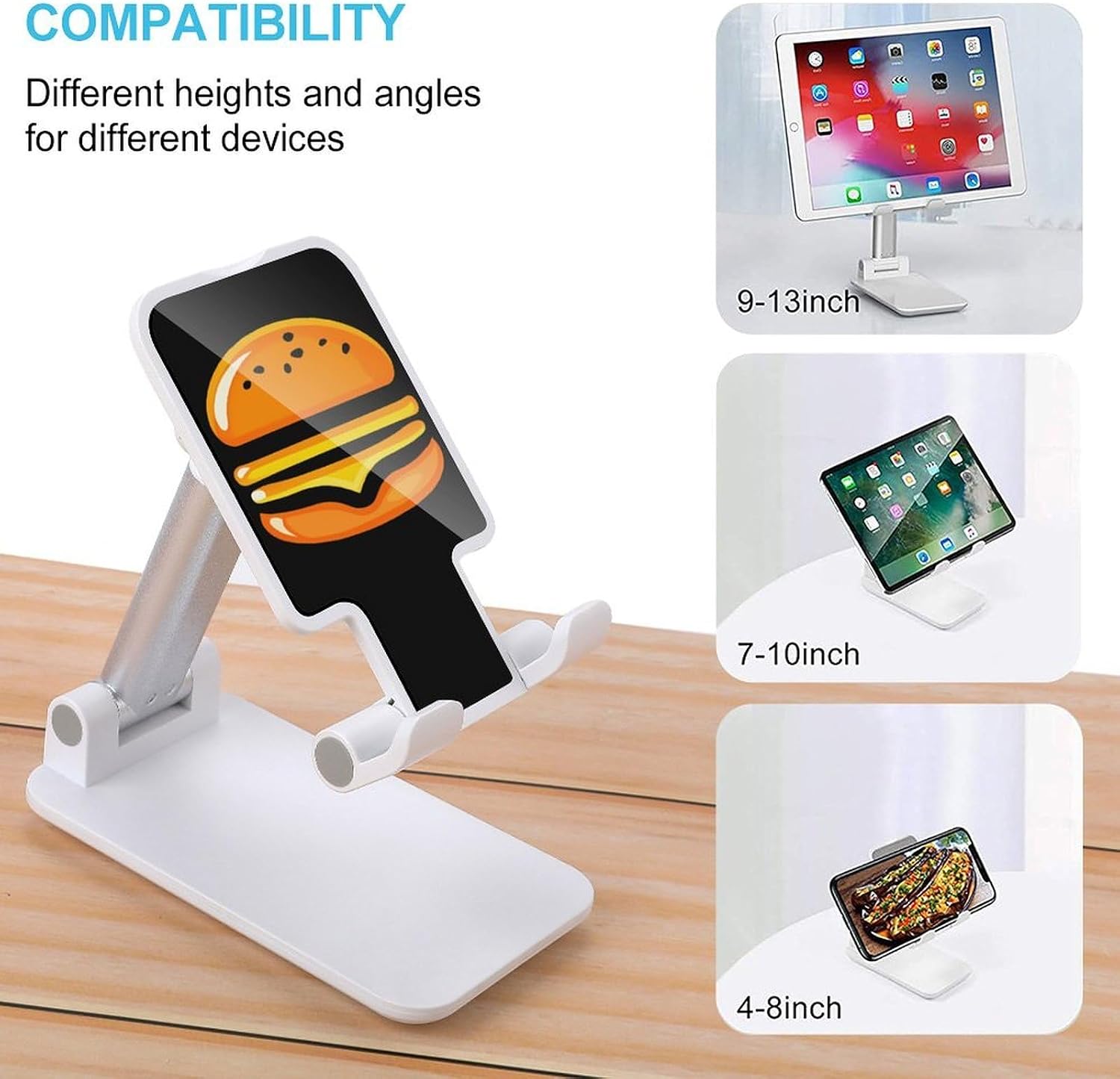 Hamburger Plastic Phone Stand with Alloy Base image 3