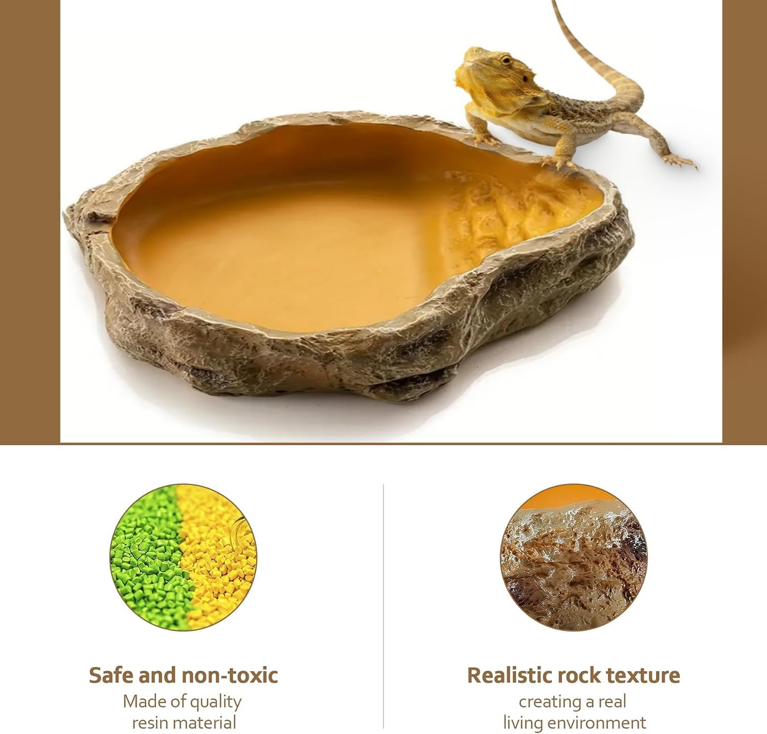 Bol À Eau Pour Terrarium, Accessoire Pour Tortues, Reptiles, Serpent, Gecko, Nourriture