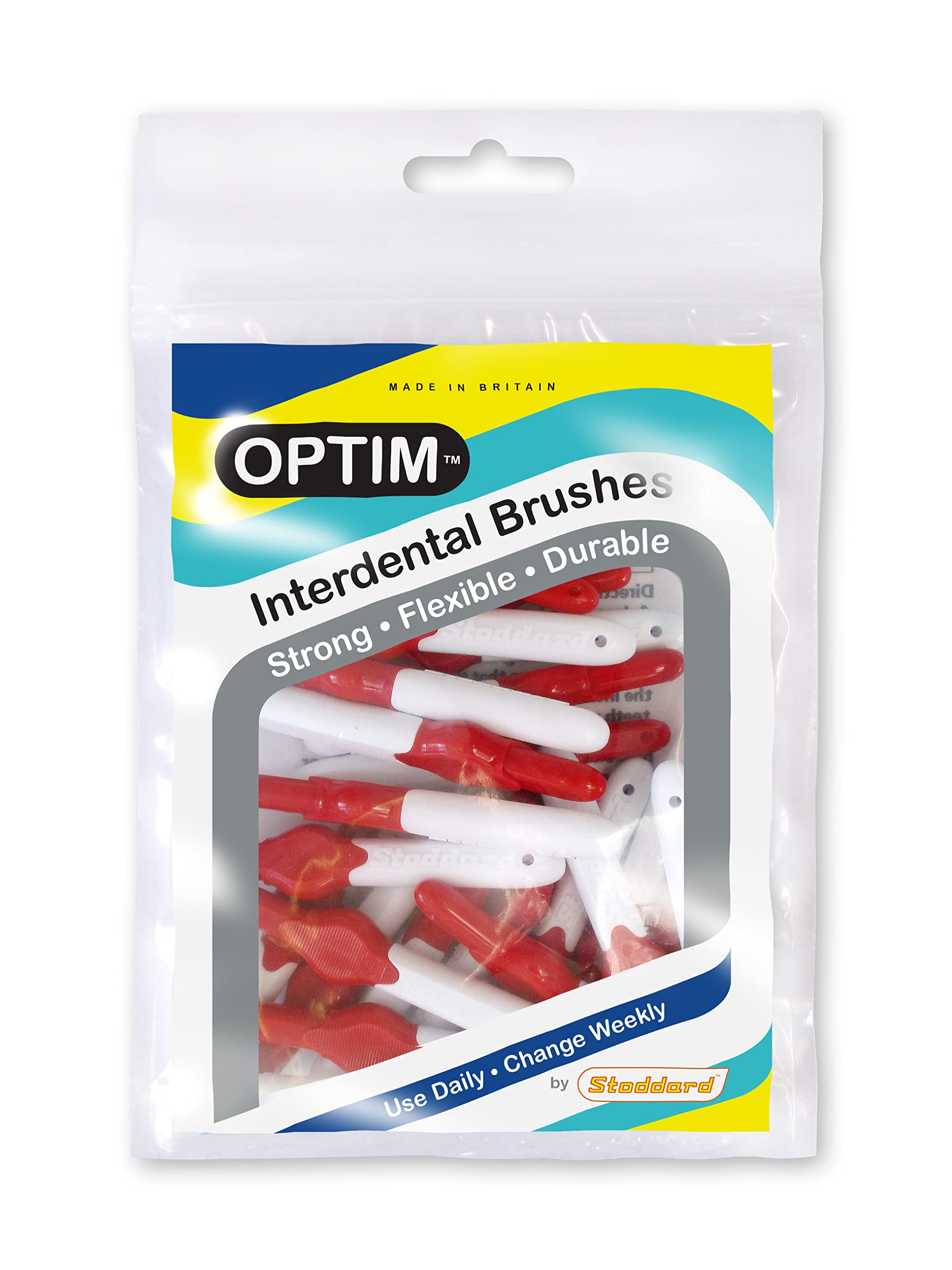 Stoddard 25 ICON Interdental Brushes. VALUE PACK. All with extendable handles.CHOOSE FROM Four different sizes and colours available. FLOSS, Toothpick, PLAQUE TARTAR REMOVAL ORAL HYGIENE - Red 0.5 mm