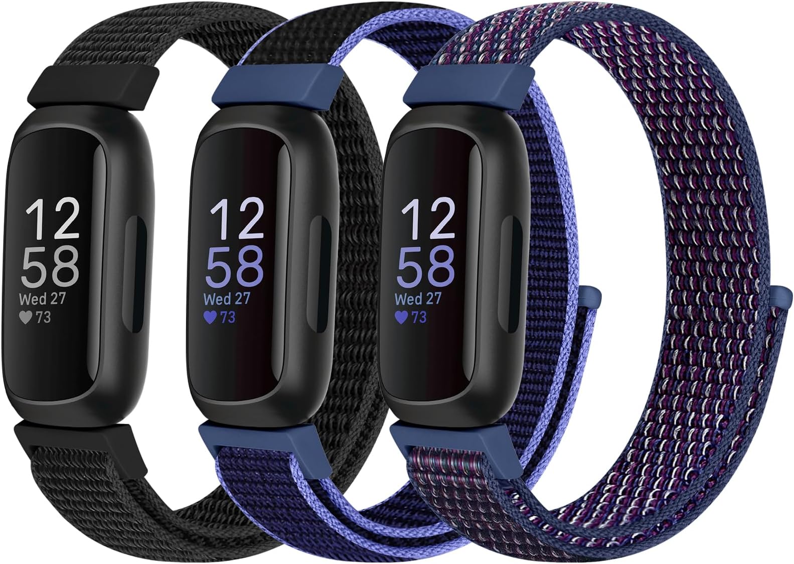 Nylon Sport Loop Straps Compatible with Fitbit Inspire 3/Inspire 2/Inspire HR/Inspire/Fitbit Ace 3/Ace 2 for Women Men Kids, Soft Nylon Band Breathable Comfortable Replacement Wristband Straps