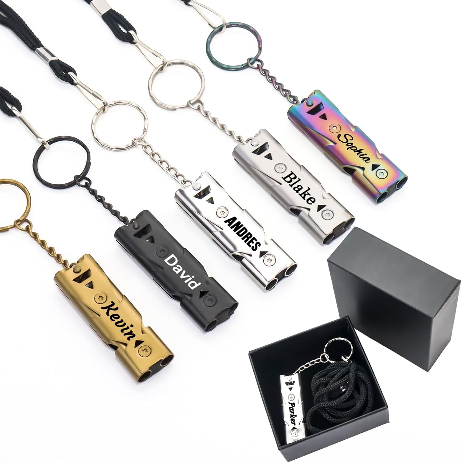 Custom Whistle Emergency Whistles Keychain Rape Whistle 120db Safety Whistle with Lanyard Stainless Steel High Decibel Whistles Hiking Pets Training Coach Sports Custom Whistle Emergency Whistles Keychain Rape Whistle 120db Safety Whistle with Lanyard Stainless Steel High Decibel Whistles Hiking Pets Training Coach Sports