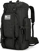 Vista 1 de Mochila de senderismo 45L Mochila de camping Mochila militar Molle para viajes al aire libre, Negro -, Mochilas de mochila