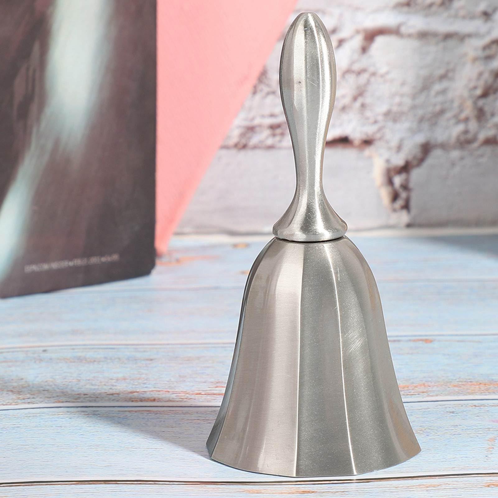 FLEXMAN Hand Held Bell, European Metal Dinner Bell for Home Decor, Retro Ancient Tin Colour Service Bell for Restaurant Hotel Class Bell