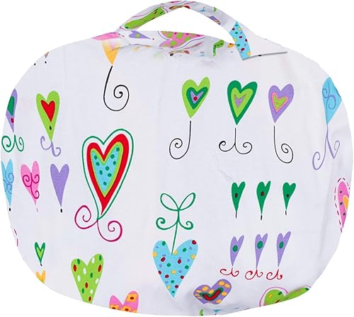 Miniatura 400 de Posh Stuffable - Sillón puff con almacenamiento para niños, contenedor de animales de peluche, organizador de juguetes de niños Lienzo Burbujas Azul