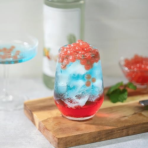 Vista 14 de Tea Zone Popping Pearls. Popping Boba, perlas negras con jugos saborizados, frasco de 7 Lb Azul (Arándano)