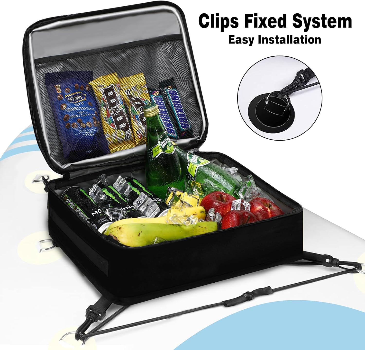 Paddle Board Cooler Bag, Waterproof Surf Sup Deck Cooler Bag Insulated Leakproof 10 Cans, Sup Paddle Board Accessories Bag for Stand Up Paddleboard and Kayak