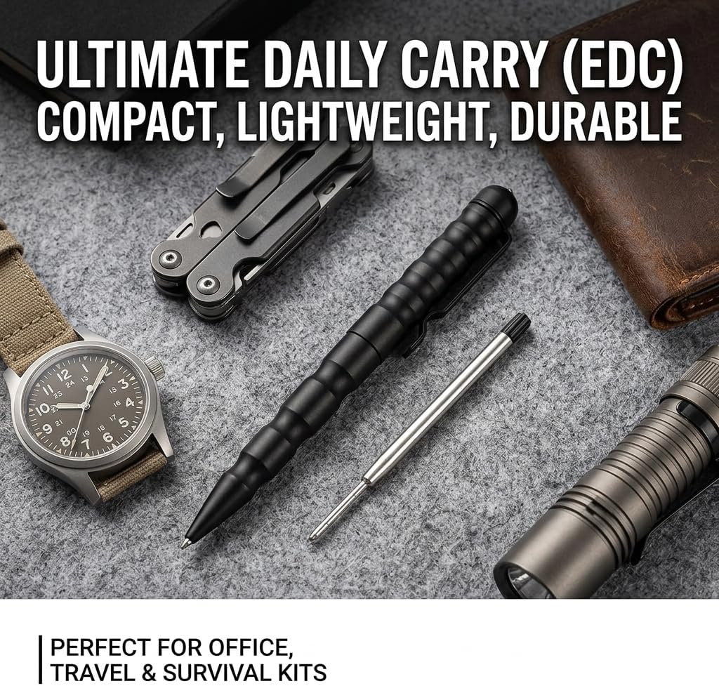 DISPATCH Military Tactical Pen, EDC Pen,Professional Self Defense Pen, Emergency Glass Breaker Pen - Tungsten Steel Tactical Pens for Men & Women,Writing Tool with 1 ink Refill,Tactiacl Gear & Gifts image 4