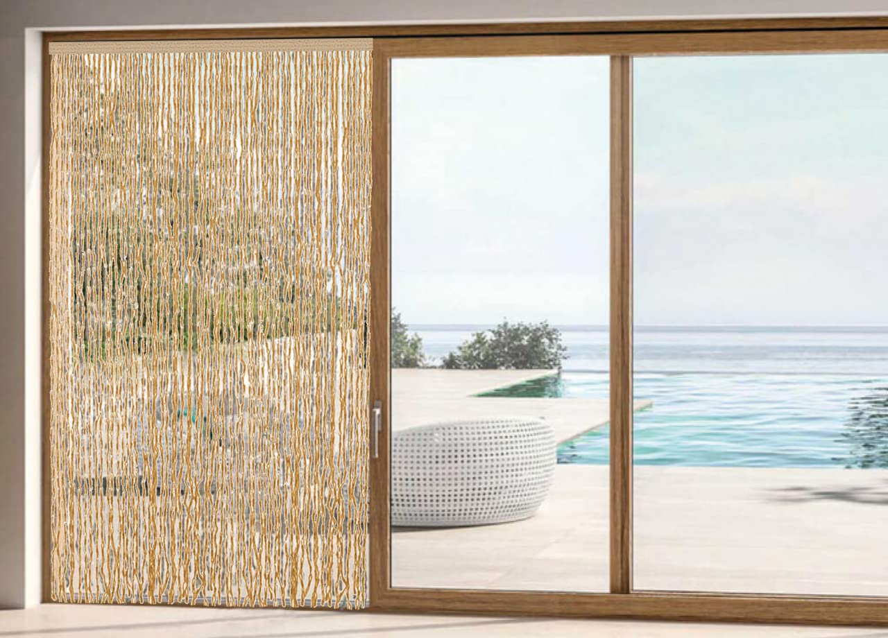 BIANCHERIAWEB Tenda Antimosca Antirumore Caduta Pannello Porta Finestra Casa Mais 140X240 Brown