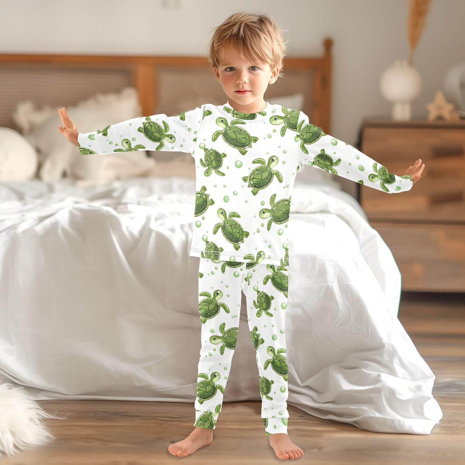 ALAZA Pajama Set Pijamas Para Niños Long Sleeve Sleeper 18M-8Y