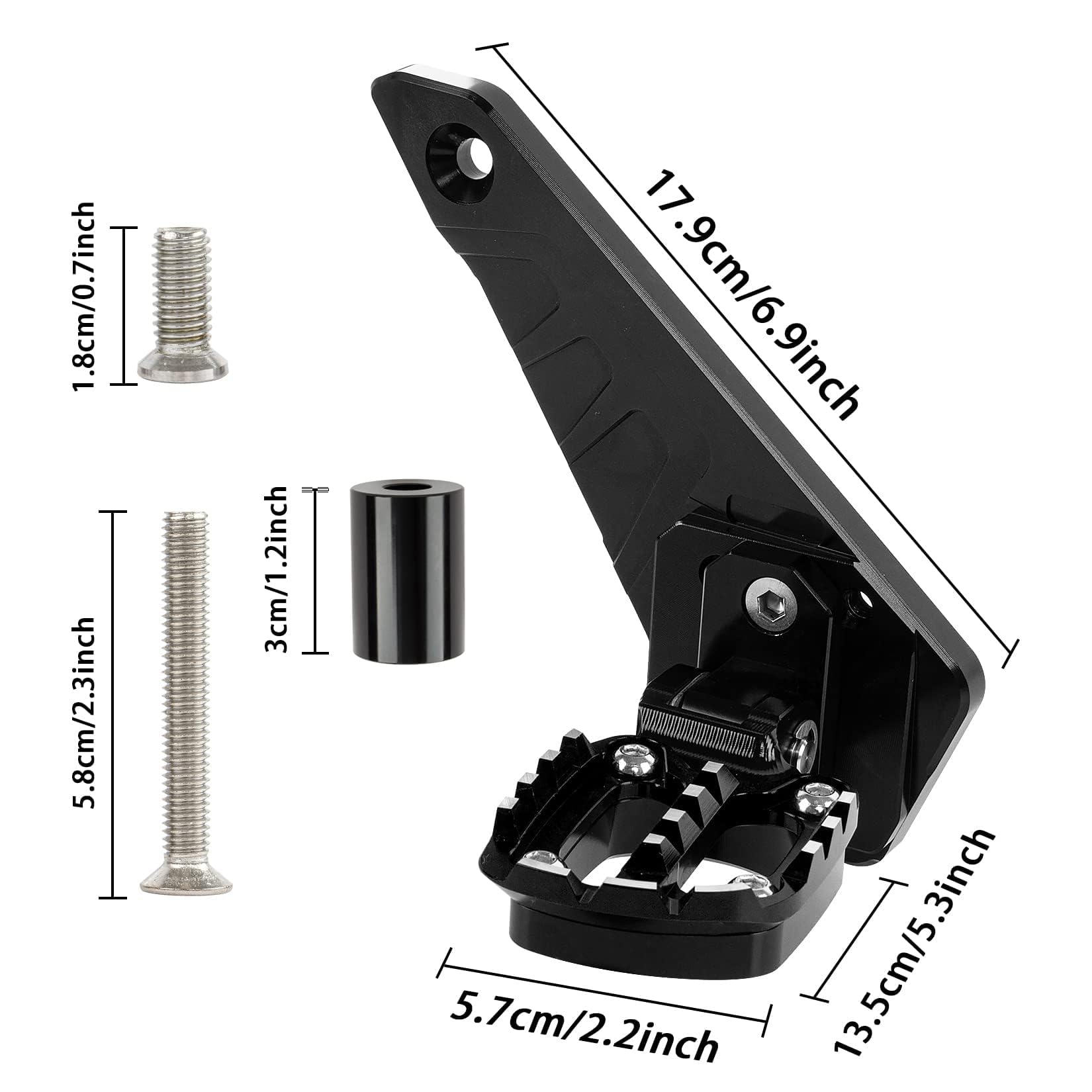 Estribos Traseros Plegables para X-ADV 750 Forza 750 NC 750 2021 2022 2023 2024 2025,PSLER Pedal Trasero de Pasajero Juegos de Aluminio CNC,Se Puede Plegar 90 Grados(Negro)