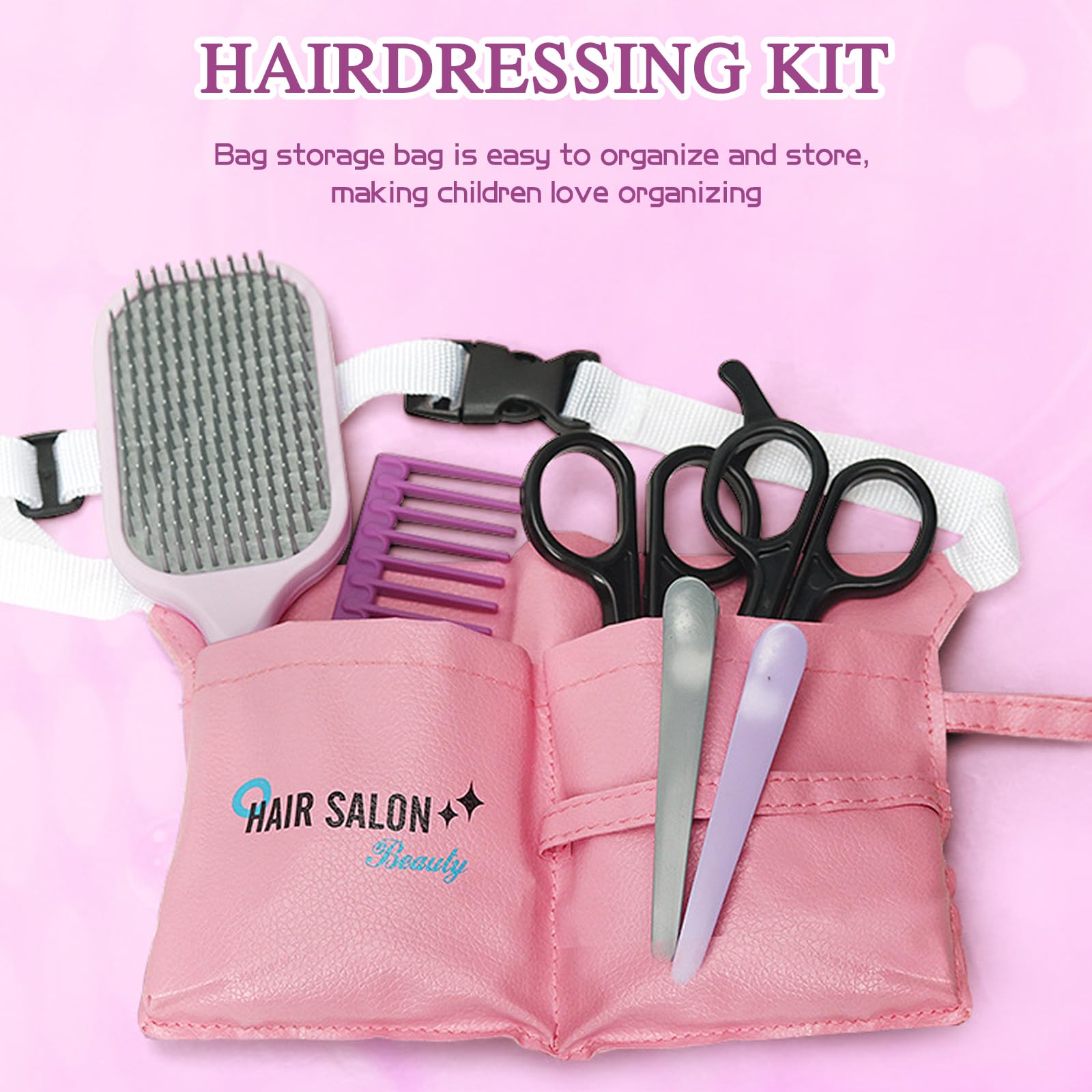 Set De Peluquería Y Belleza De 55 Piezas Para Niñas, Con Secador, Rizador, Plancha Y Accesorios, Juego De Rol Desde 3 Años