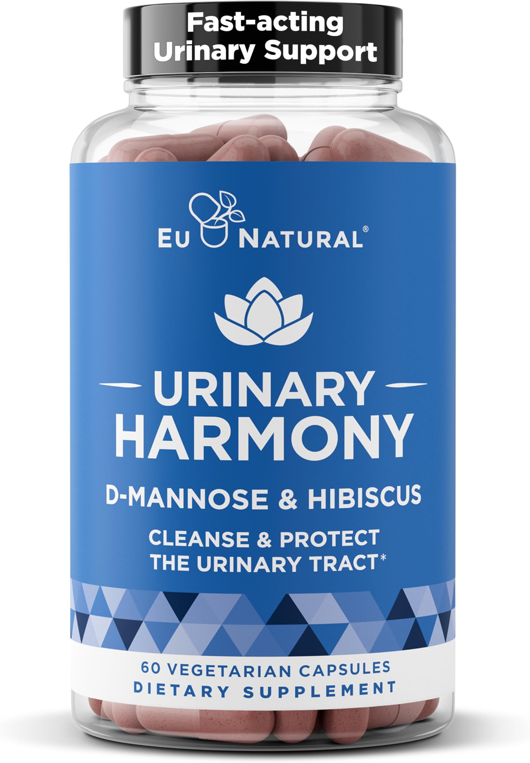 Harmony D-Mannose – Urinary Tract UT Cleanse & Bladder Health – Fast-Acting Detoxifying Strength, Flush Impurities, Clear System – Hibiscus Pills – 60 Vegetarian Soft Capsules