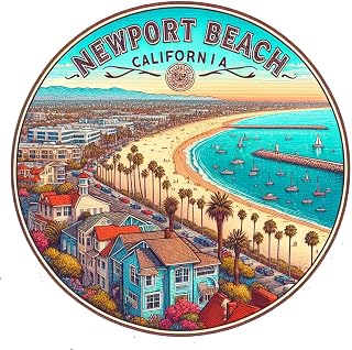 Newport Beach California Souvenir Destination Die Cut Decorative Flat Magnet 2-Inch