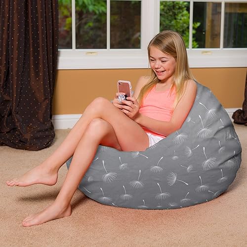 Miniatura 195 de Posh Creations - Sillón puff para niños, adolescentes y adultos, incluye funda extraíble y lavable a máquina, grande de 38 pulgadas, piel de conejo