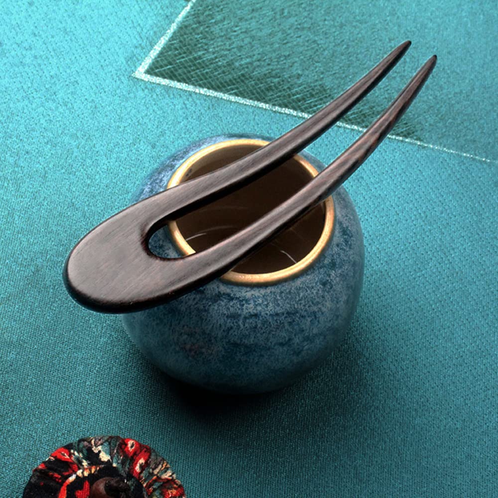 Amazon.com : CHOISBEING Wooden Hair Forks U Shape Hair Stick  display picture 2