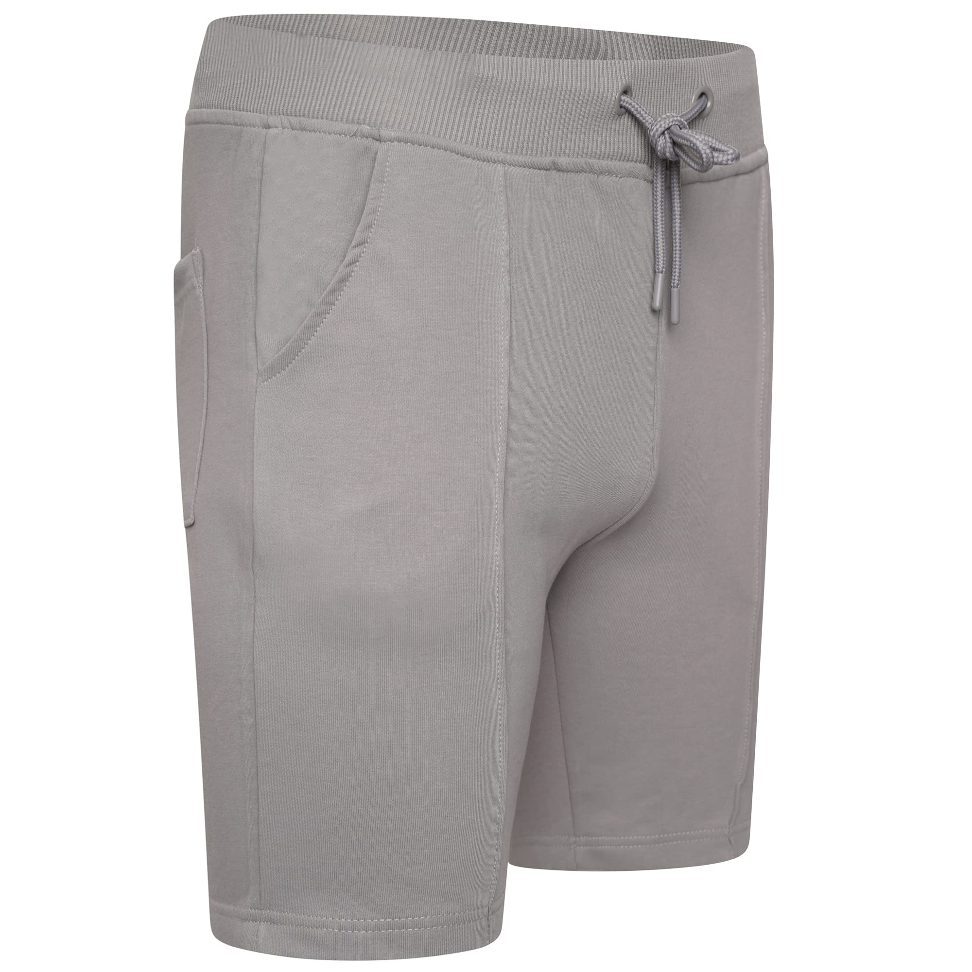 Youie Short de sport en polaire stretch pour homme - Taille élastique - Taille S à XXL, Gris moyen, XL