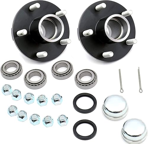 Miniatura 6 de Kit de cubo de remolque, 5 pernos en círculo de 4-1/2 pulgadas, para eje de 2,200 libras, incluye rodamientos de diámetro interior de 1-1/16