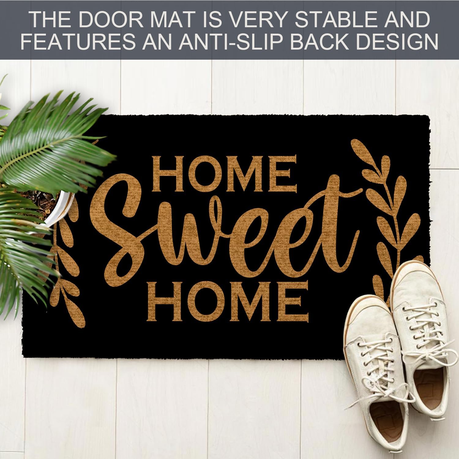 Home Sweet Home Rug Mat Entrance Door Front Door Mat Outside Entrance Non Slip Rug 23.5x15.7 Inch