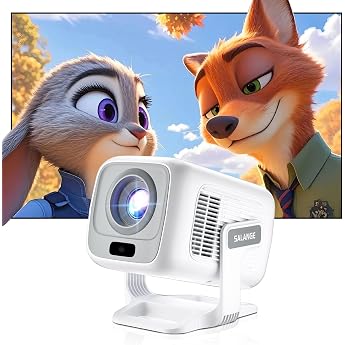 Salange Smart Mini Projector Android 14 4K Supported LED Portable WiFi 6