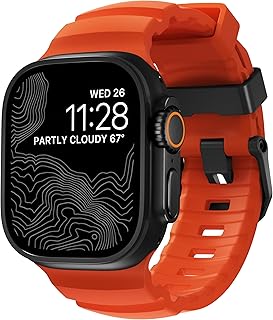 Apple Watch Sport Band Rocky Point Magma - 46/49mm Rugged Apple Watch Band with Black Titanium Hardware Adventurous for Men and Women