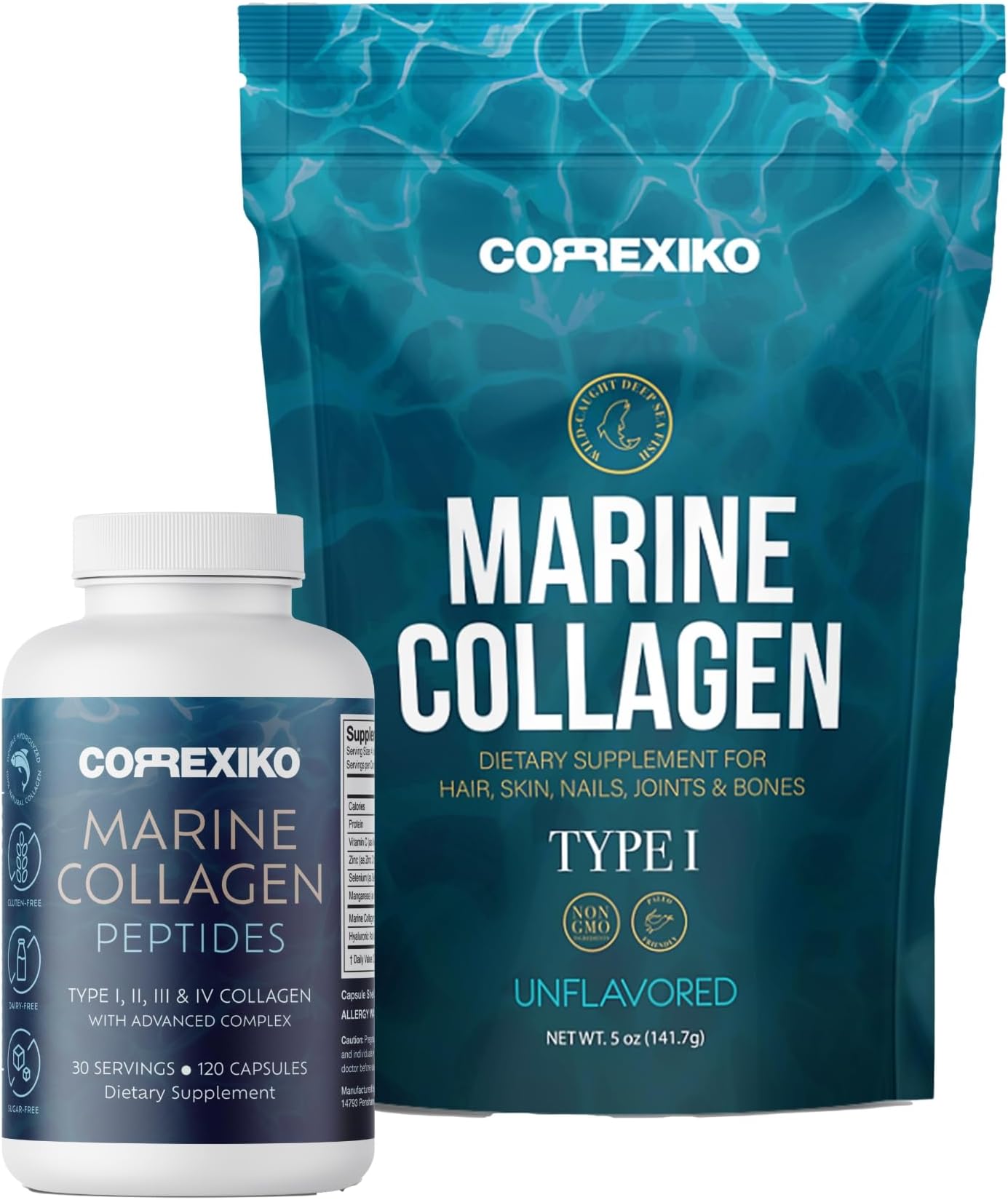Marine Collagen Supplement Pills & Powder Bundle