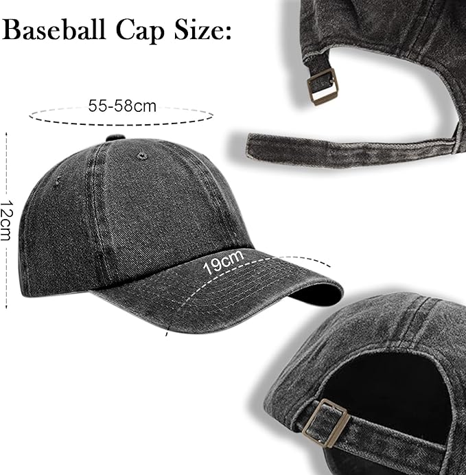 Pack de 3 Gorras Hombre Mujer Algodón Ajustable Retro miniatura 5