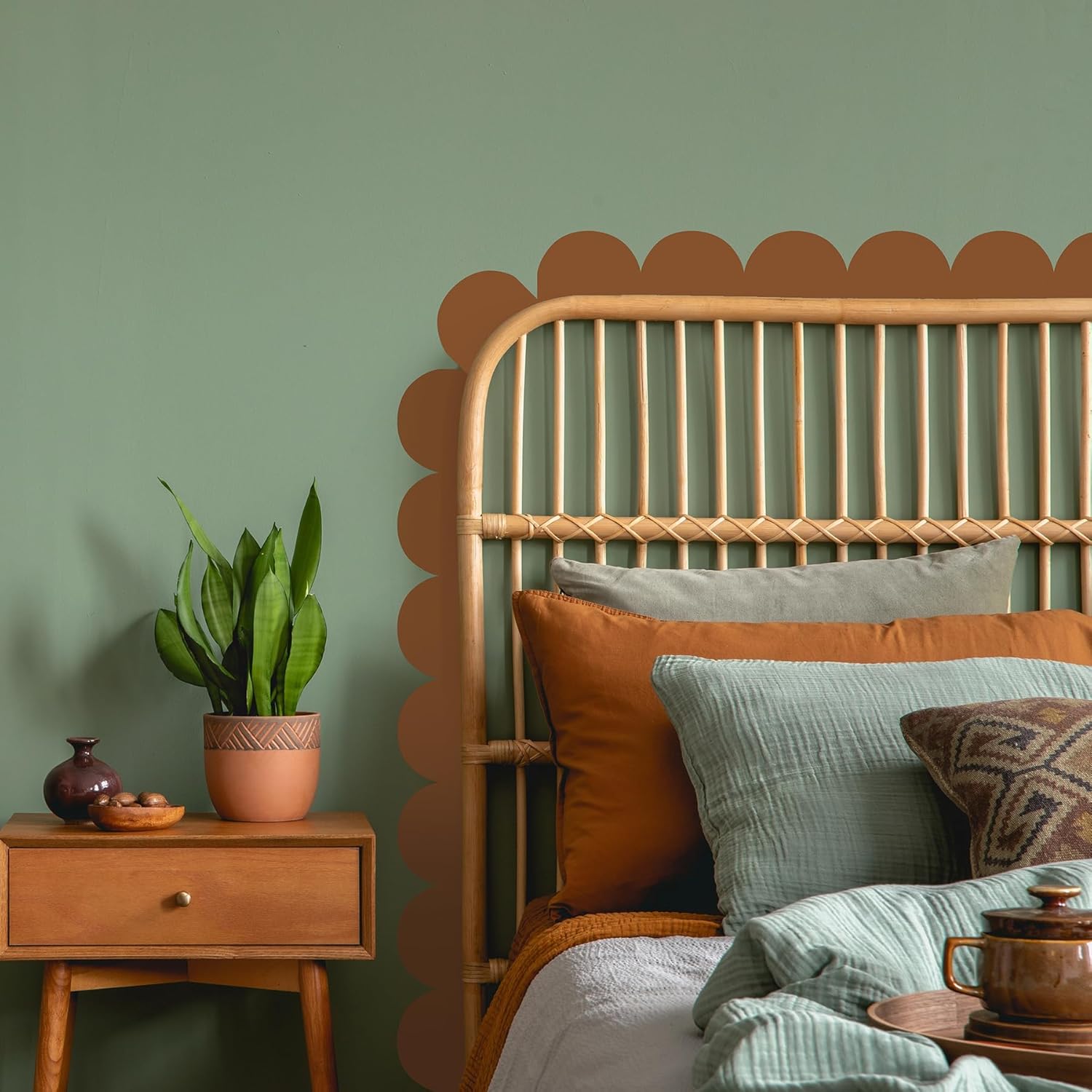 Brown Peel and Stick Scallop Border Decal by RoomMates, RMDM5545