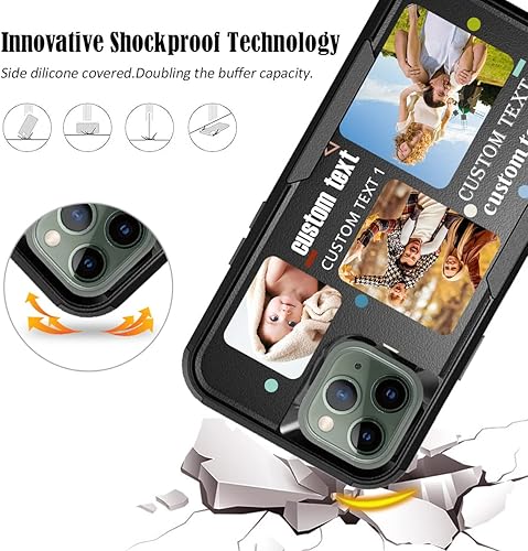 Vista 244 de Funda de fotos personalizada para Apple iPhone 11 Pro Max, patrón de collage a cuadros, personalizado para hacer imágenes en gruesa 3 híbrida Rosa