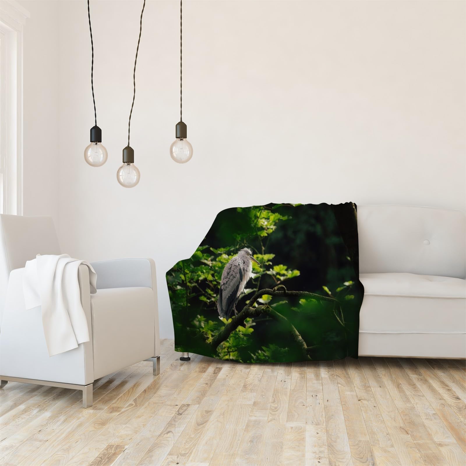 Koc leśny koc z czapli nocnej koc na łóżko pojedyncze ciepłe miękkie koce na sofę flanelowe 180 x 200 cm na wszystkie pory roku