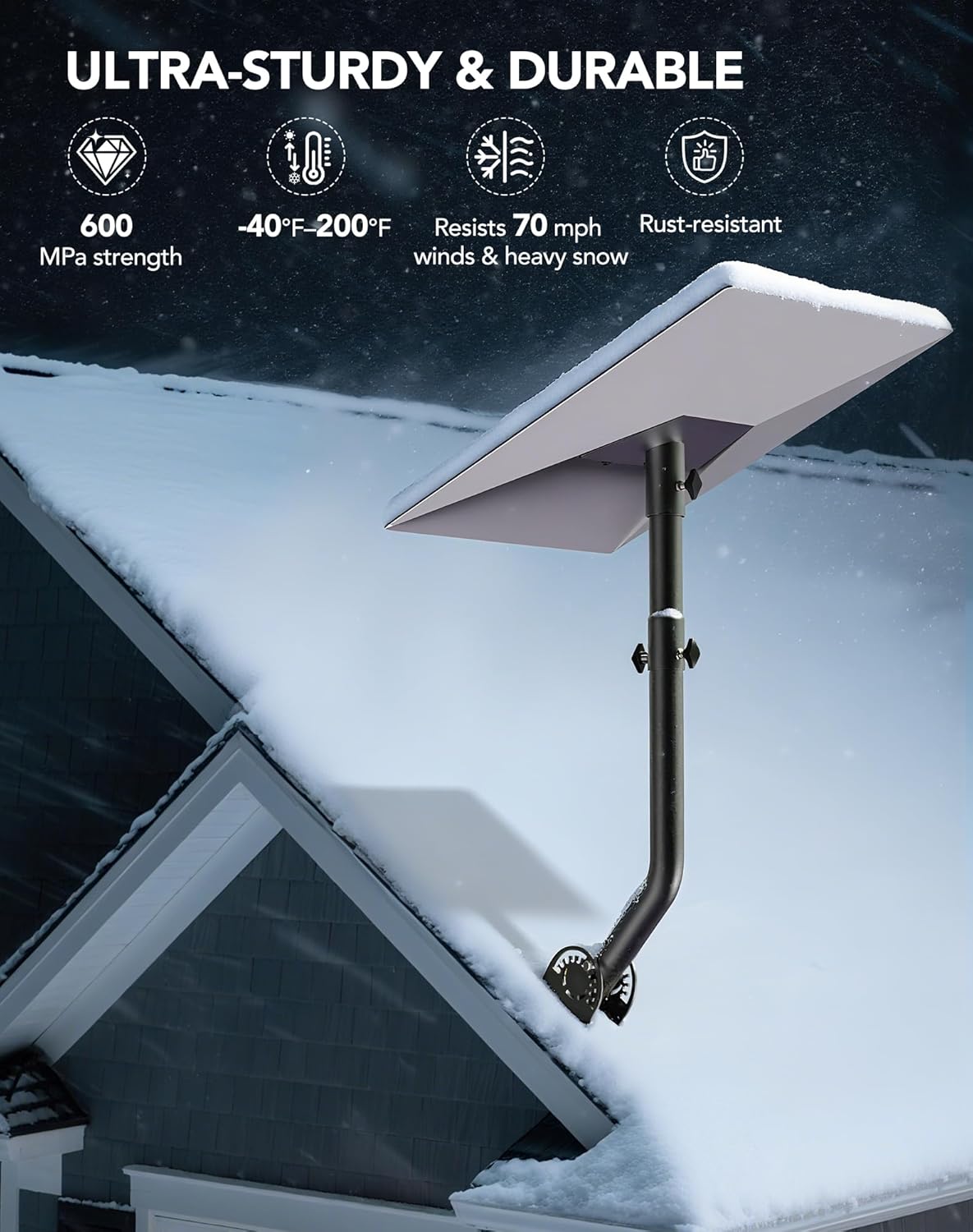 Starlink Gen 3 Mount Kit – 360° Rotatable & 180° Adjustable Wall/Roof Mount for V3 Dish with Pipe Poles & Aluminum Adapter