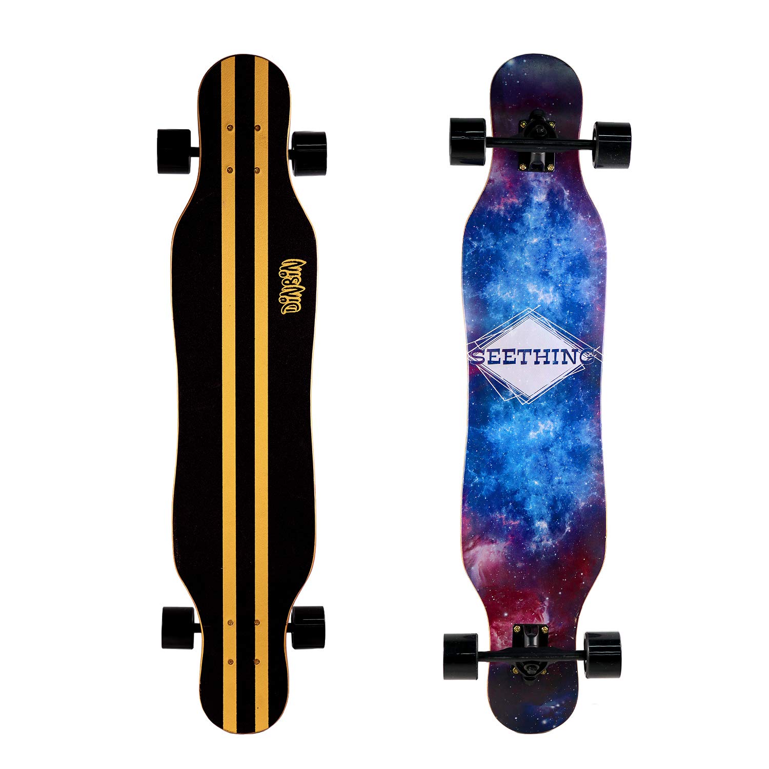 Buy DINBIN 41 Inch Drop Through 8 Ply le Complete Longboards Skateboard